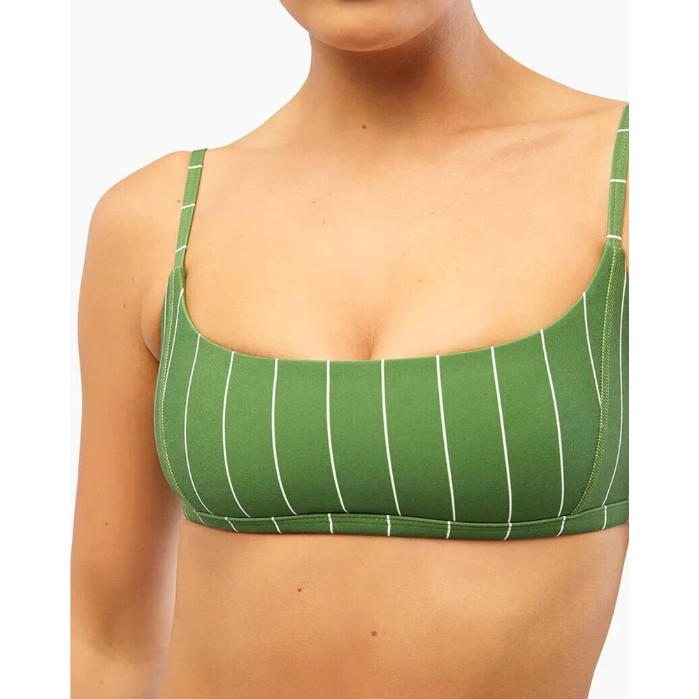 Weworewhat Cami Bra Top Size XL Pinstripe Green White
